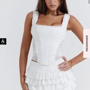 HOUSE OF CB Catalina Eyelet Corset Top